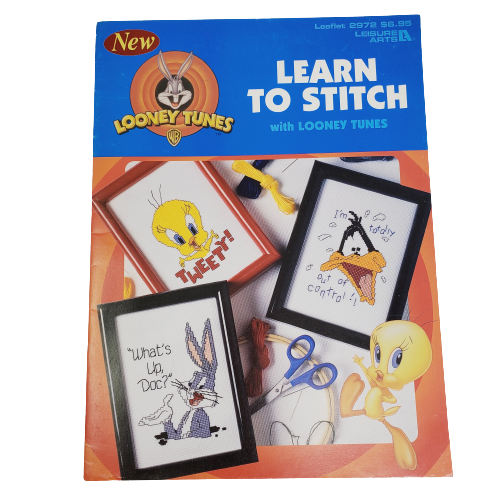 Primary image for Looney Tunes Learn To Stitch Cross Stitch Leaflet #2972 Leisure Arts 1997