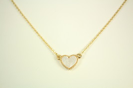 Single heart mother of pearl necklace, gold plated - £27.97 GBP