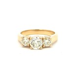 Aamiaa 1.66 Carat Natural Diamond Three-Stone Ring Size 6.5 - $2,012.67
