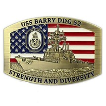 USS BARRY DDG-52 3&quot; BELT BUCKLE - $49.99