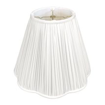 Royal Designs, Inc. Bottom Scallop Gather Pleat Basic Lamp Shade, Eggshell, 8 x  - £76.69 GBP