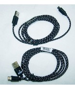 2 BLACK CLOTH RD IPHONE 5 6 6S CHARGER PHONE CORD - $6.41 CAD