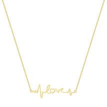 18K Gold-Plated Heartbeat &#39;Love&#39; Pendant Necklace - $12.99