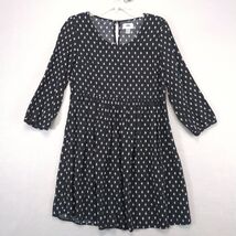 Old Navy Black White Design Mini Dress Sz S Whimsigoth Grunge Pleated Waist - $33.50 CAD