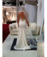 Designed Lace Wedding Dress Mermaid A-line Sheath Bridal Gown Cap-sleeve... - $341.50 CAD