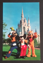 Walt Disney World Mickey Goofy Pluto Castle UNP Vtg Postcard c1970s #010011602 - £6.26 GBP