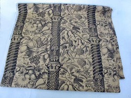 4 Yds Winterthur Museum Toile Fabric Black Tan Copper Column Plate Print Andover - £45.86 GBP
