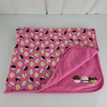 Vintage Gymboree Sweet Tooth Cute as a Cupcake Baby Girl Pink Blanket 2008 - £77.66 GBP