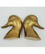 Vintage Solid Brass Bookends Mallard Duck 4.5&quot; tall Hunter Outdoorsman G... - $527.77 MXN