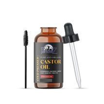 Organic Castor Oil(2oz) for Eyelashes, Eyebrows, Silky Hair, and Nourished Skin- - £6.96 GBP