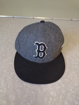 Boston Red Sox Hat New Era Sz 7  1/8 BLACK GRAY Wool Blend Baseball Cap MLB - £14.74 GBP