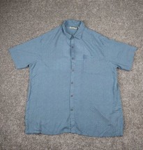 Batik Bay Shirt Men XL Black Rayon Button Up Tropical Palm Tree Beach Hawaiian - £7.89 GBP