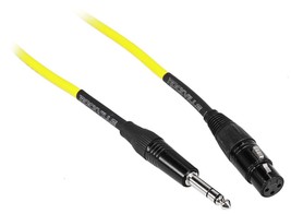 Rockville RCXFB6Y 6&#39; Female XLR to 1/4&#39;&#39; TRS Cable Yellow, 100% Copper - £17.94 GBP