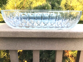 Cambridge Cut Glass Rectangular Bowl Ovals Criss Cross Patt. Elegant Depression - $70.13