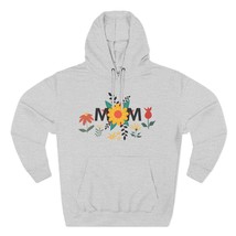 Mother&#39;s Day Mom Floral Pattern Three-Panel Fleece Hoodie Heather Grey - $49.42