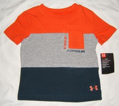 Under Armour Boy T-Shirt Orange Gray Navy Size 18M 18 Months - £7.96 GBP