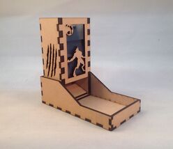 Werewolf Dice Tower &amp; Tray Medium Blue Acrylic Window COMPACT DESIGN Las... - $29.69