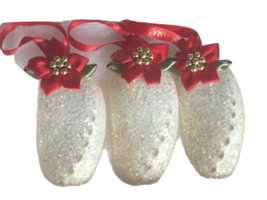 Vintage Bahamas Glitter Shell Ornaments Set of 3 24289 Ornament - £15.81 GBP