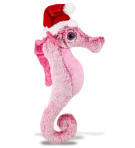 Santa Pink Seahorse Stuffed Animal Soft Plush With Santa Hat, 15 Inch - £33.81 GBP