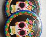 Party Plates 8 5/8 in Diameter Day Of Dead Sugar Skull 2 Packs of 8 16 T... - $10.88