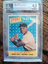 1958 TOPPS ALL STAR WILLIE MAYS BECKETT GRADED 4.5 - £120.50 GBP