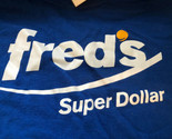 Fred’s Super Dollar Employee T Shirt Large Blue DW1 - $10.88