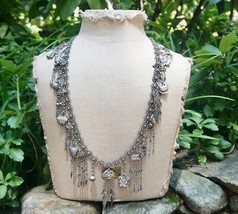 Art Deco Chinese Export Silver Long Necklace Belt French Market 27 Charms - $1,199.99