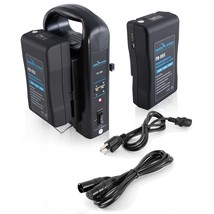 IndiPRO Two 95Wh Compact V-Mount Lithium-Ion Batteries with Dual Battery Charger - £729.46 GBP
