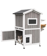 Cat House Indoor Outdoor Feral Cat Shelter Kitty House with Escape Door,... - €152,05 EUR