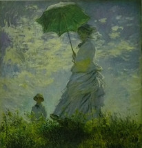Woman with a Parasol Mme Monet and her Son (1875) - Oscar-Claude Monet - Framed  - £25.46 GBP