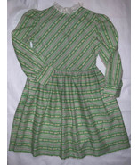 VTG GIRLS 70s Green Floral DRESS BY MISS QUALITY SIZE 10 LONG SLV  NO BELT - £19.48 GBP