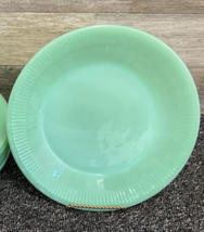 Fire-King Jane Ray Ribbed 7.5&quot; Jadeite Salad/Soup Bowl ~ Green Glass - £18.88 GBP