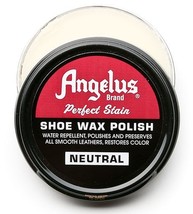 NEUTRAL Paste SHOE WAX POLISH Leather Shoes Boot 3 ounce tin ANGELUS 400... - $25.54