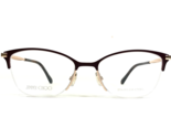 Jimmy Choo Eyeglasses Frames JC300 6K3 Brown Gold Cat Eye Crystals 52-18... - $55.91