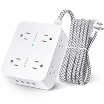 Surge Protector Power Strip - 8 Widely Outlets With 4 Usb Charging Ports... - £26.63 GBP