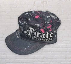 Disney Parks Pirate Princess Skull & Crossbones  Denim Adult Hat Cap Walt Disney - £14.22 GBP