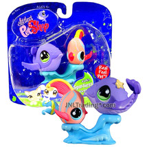 Year 2007 Littlest Pet Shop LPS Pairs Sportiest Whale #644 and Angelfish #643 - £27.96 GBP