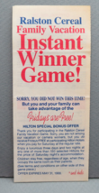 Ralston Cereal 1988 Box Insert Family Vacation Game Piece &amp; Ry-Krisp Coupon - $14.00