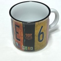 Route 66 The Mother Road Mug Raised Letters Ceramic Tin Cup Design - $25.74