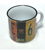 Route 66 The Mother Road Mug Raised Letters Ceramic Tin Cup Design - £20.27 GBP