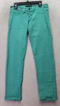 Flying Monkey Jeans Junior Size 1 Green Denim Pockets Flat Front Skinny Leg - $18.46