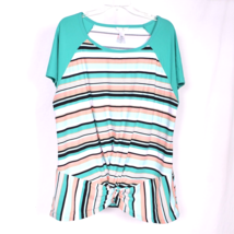 Just Be Women&#39;s Scoop Neck Size 3X Stripped Shirt - $9.90