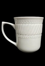Gibson Imperial Braid Ii Mug 12 Oz Tea Coffee Ceramic White Rope Dots Embossed - £9.52 GBP