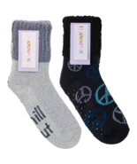 Joyspun Luxury Lounge Gripper Socks 4pk Size 4-10 Peace Sign &quot;Chill Out&quot;... - £7.87 GBP