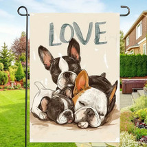 New Boston Terrier Love Dog Garden Flag 12&quot;X18&quot; Welcome Double Sided - £4.43 GBP