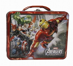 The Avengers Assemble Iron Man Embossed Large Carry All Tin Tote Lunchbox UNUSED - £5.54 GBP