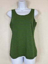 Talbots Womens Size S Green Stripe Scoop Neck Shirt Sleeveless - £5.03 GBP