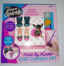 CraZArt Shimmer &#39;n Sparkle Paint by Number Chic Canvas Art Craft 6+ - £7.82 GBP