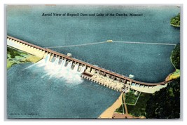 Aerial View Bagnell Dam Ozarks Missouri MO UNP Linen Postcard N19 - $1.73