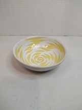 Lee Rosen MCM Design Technic Dessert Fruit Bowl Tan Yellow Abstract Swir... - $56.09
